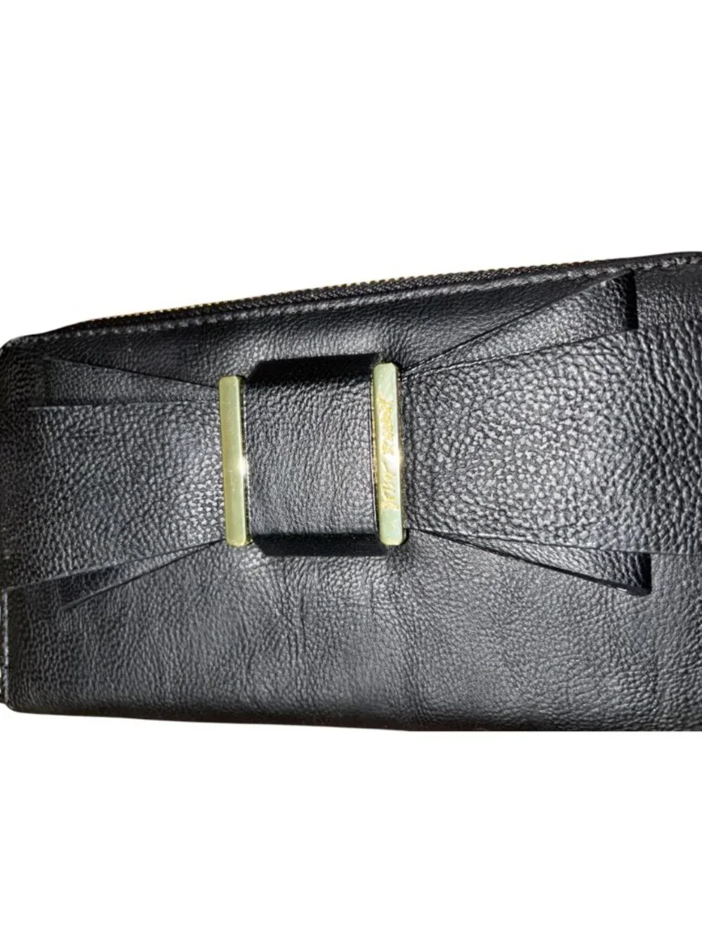 Betsy Johnson Wrist Clutch Wallet Black with Bow